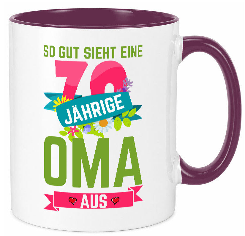 70. Geburtstag | 70 Jährige Oma Großmutter Geschenkidee Familie Humor Tasse