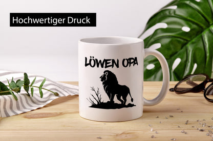 Löwen Opa | Löwe Wildtiere lustiger Spruch Geschenk Familie Geschenkidee Tasse