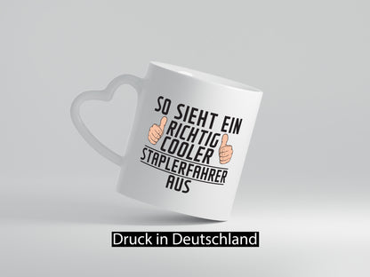 Richtig Cooler Staplerfahrer | Gabelstapler Fahrer Humor Geschenkidee Tasse