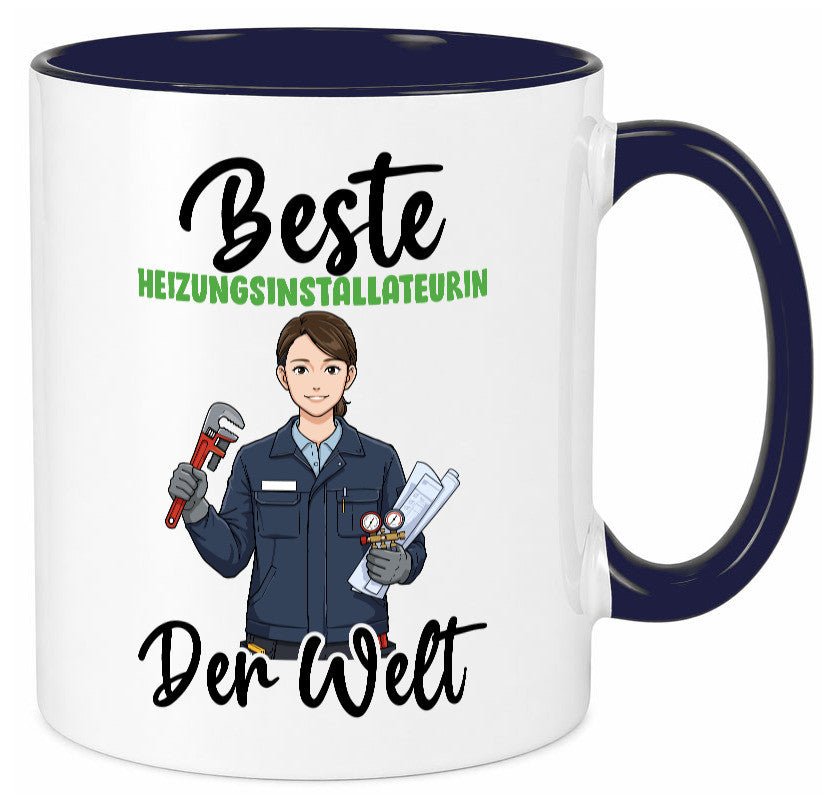 Beste Heizungsinstallateurin | Heizung v2 lustiger Spruch Geschenk Humor Tasse