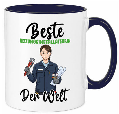 Beste Heizungsinstallateurin | Heizung v2 lustiger Spruch Geschenk Humor Tasse