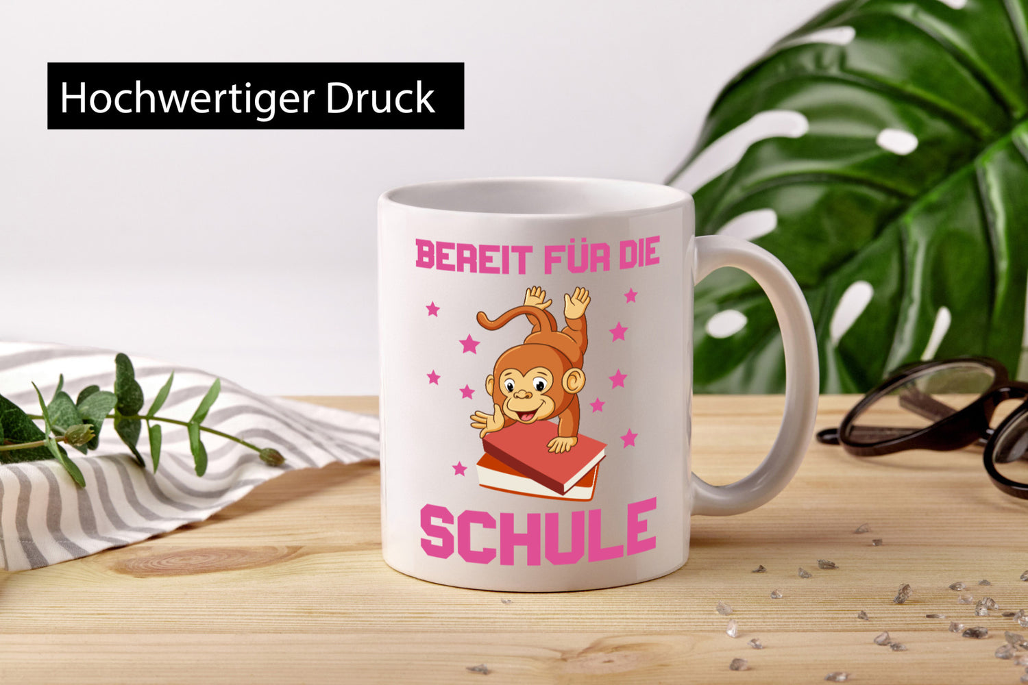 Bereit für die Schule | Einschulung Sterne Affe Geschenk Humor Geschenkidee