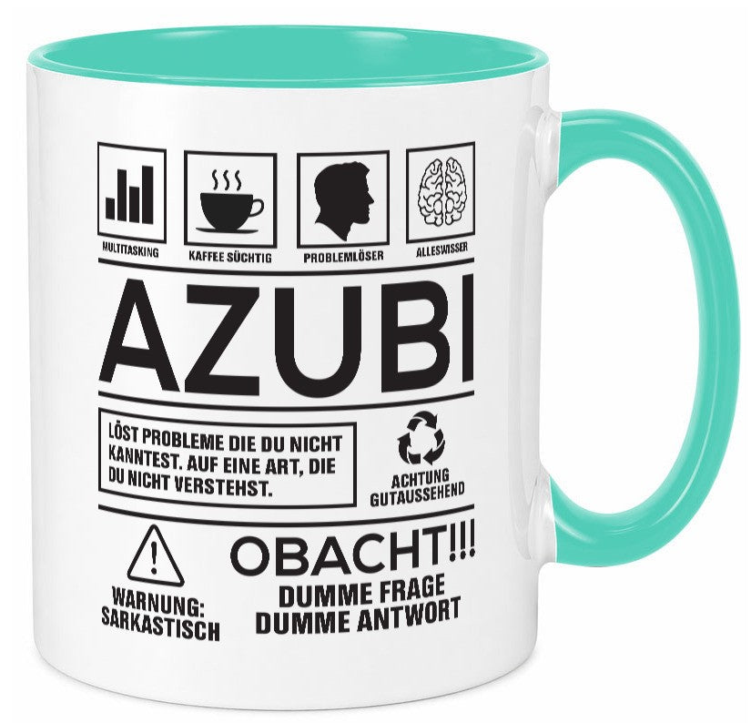Achtung Probleme Azubi | Ausbildung Lehre Lehrling lustiger Spruch Geschenk Tasse