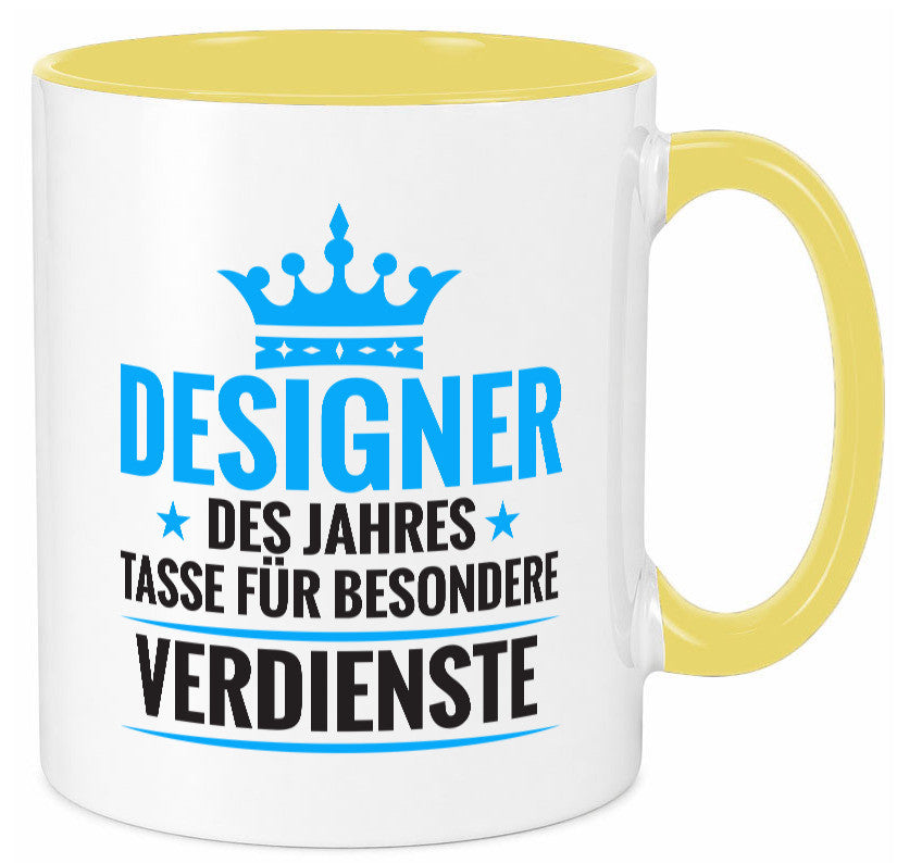Besonderer Verdienst: Designer Beruf | Mode Geschenkidee Arbeit Kollegen Büro Tasse