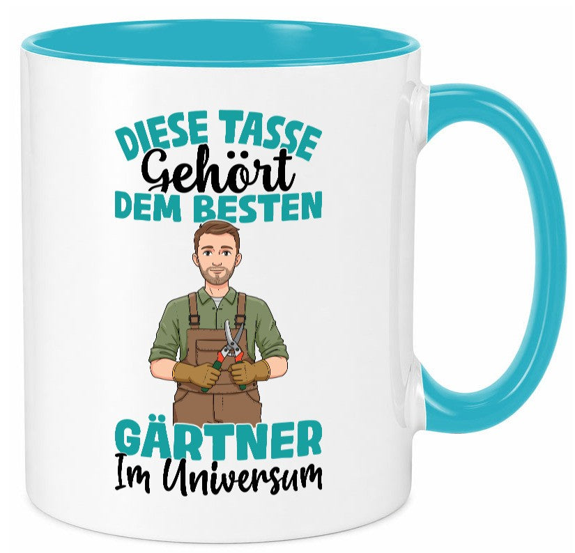 Im Universum: Gärtner | Gartenbau Geschenkidee Humor Tasse
