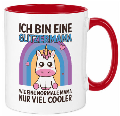 Glitzermama, wie normal, nur cooler | Einhorn Geschenkidee Familie Humor Tasse