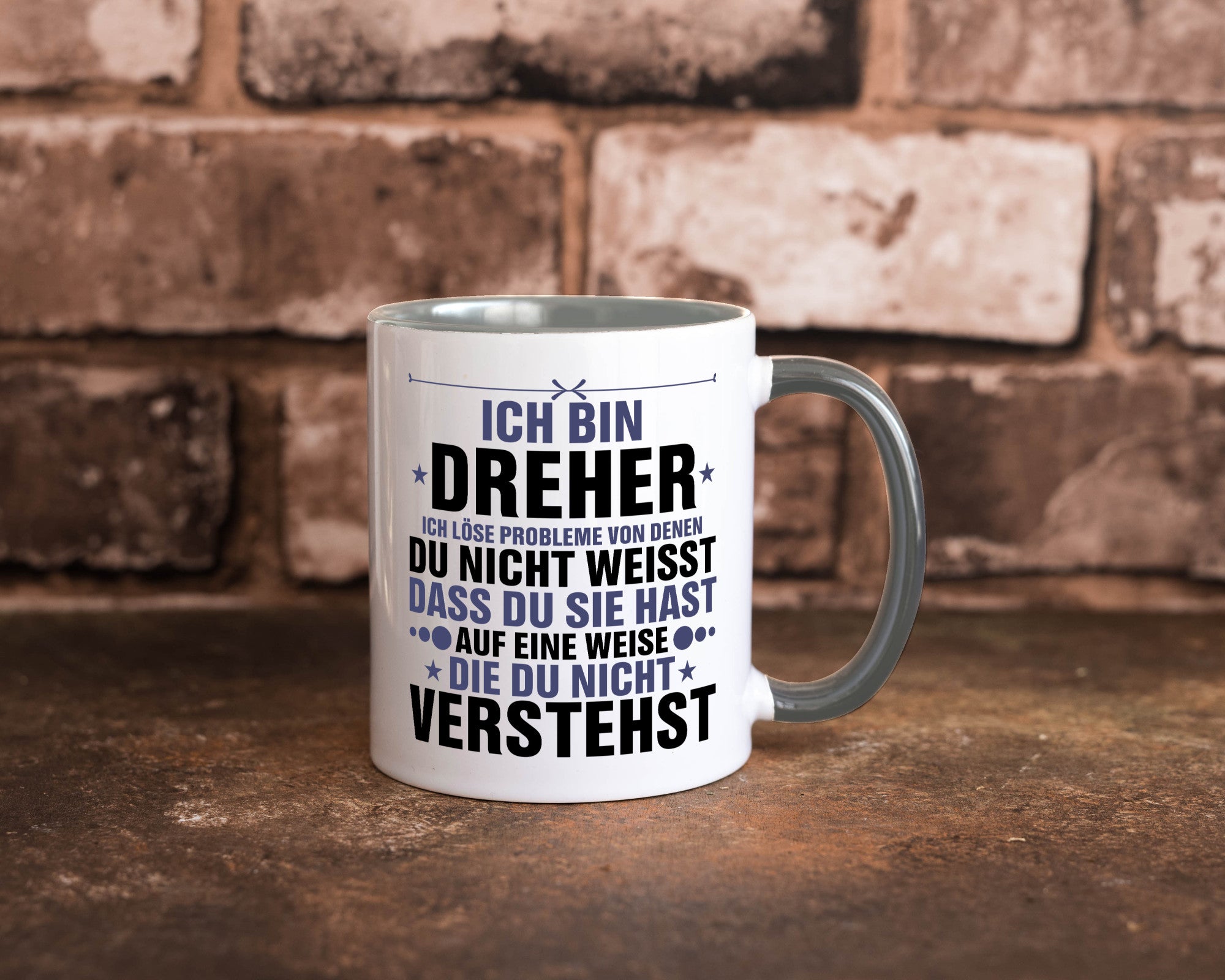 Löse Probleme: Dreher | Fräser lustiger Spruch Geschenk Humor Geschenkidee Tasse