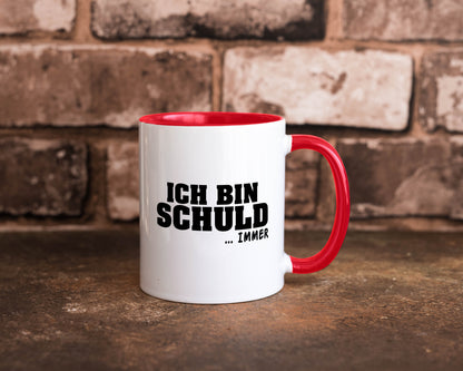 Ich bin Schuld | Schwarze Schaff lustig Humor Geschenkidee Geschenk Tasse