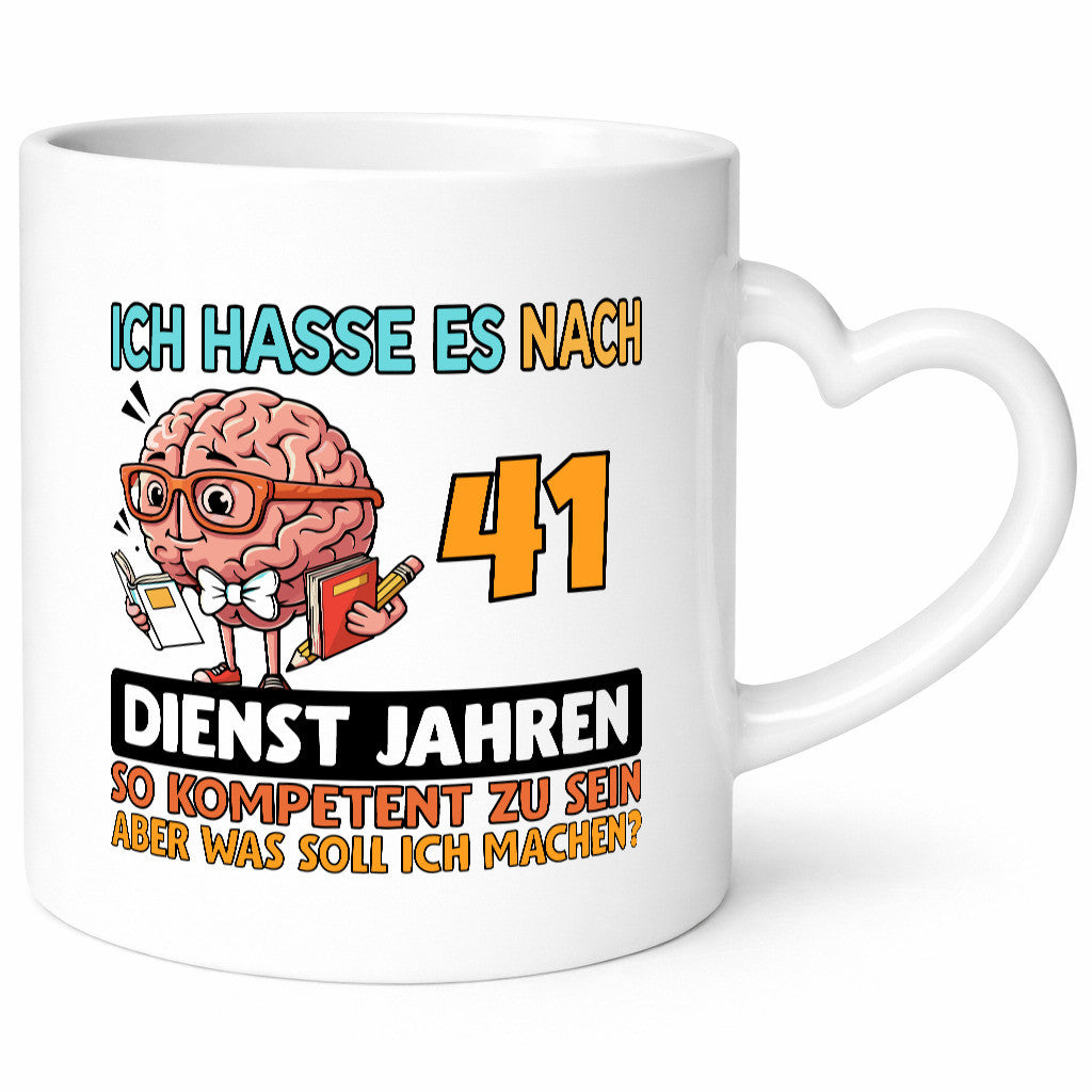 41 Dienstjahre | Kompetente Arbeit v2 Geschenkidee Kollegen Büro Humor Tasse