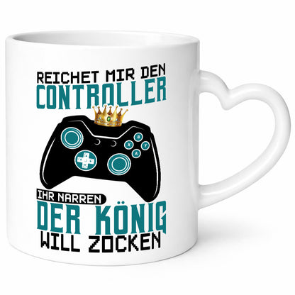 Der König will Zocken | Gamer lustiger Spruch Geschenk Humor Geschenkidee Tasse