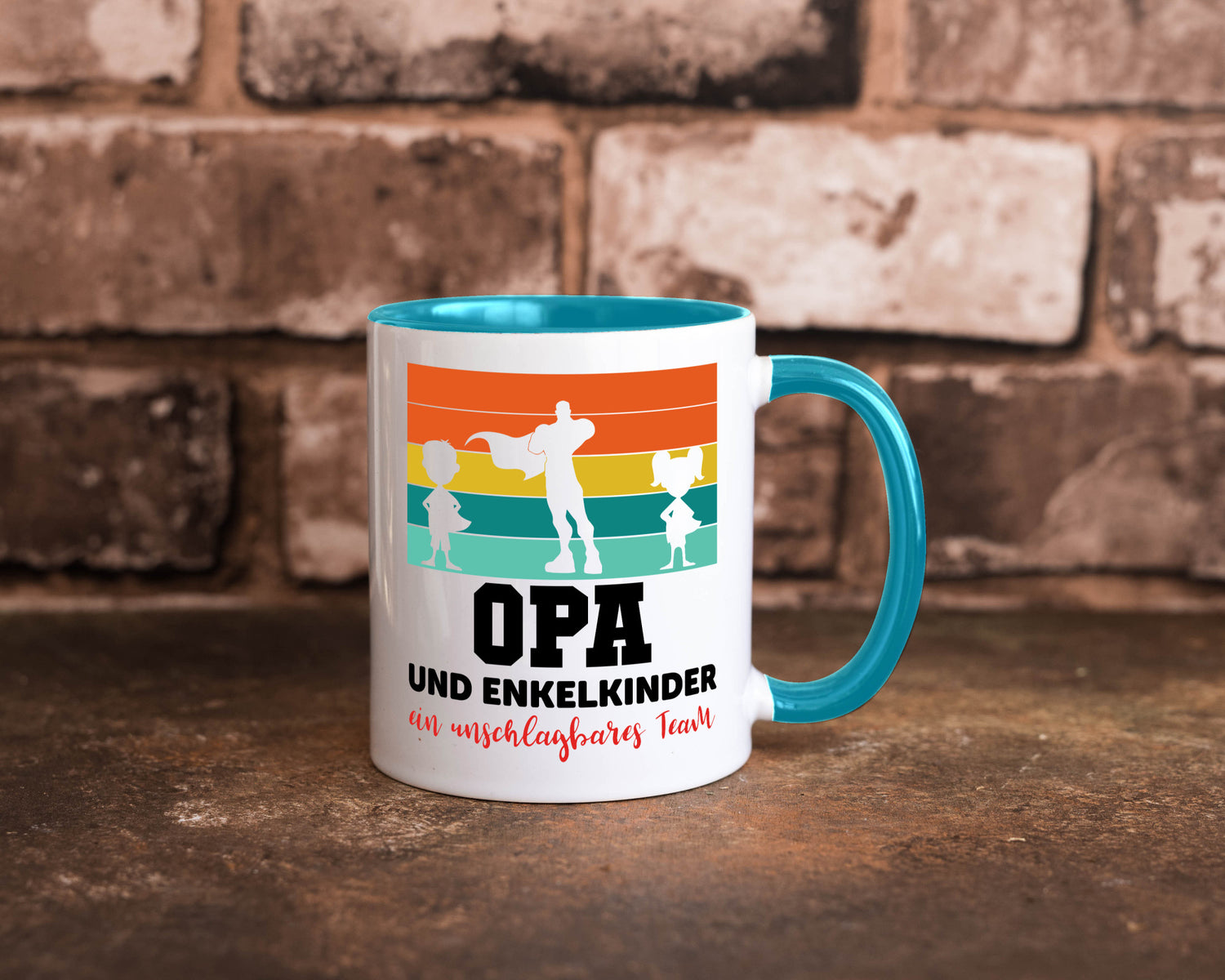 Opa und Enkelkinder ein unschlagbares Team Geschenkidee Familie Humor Tasse