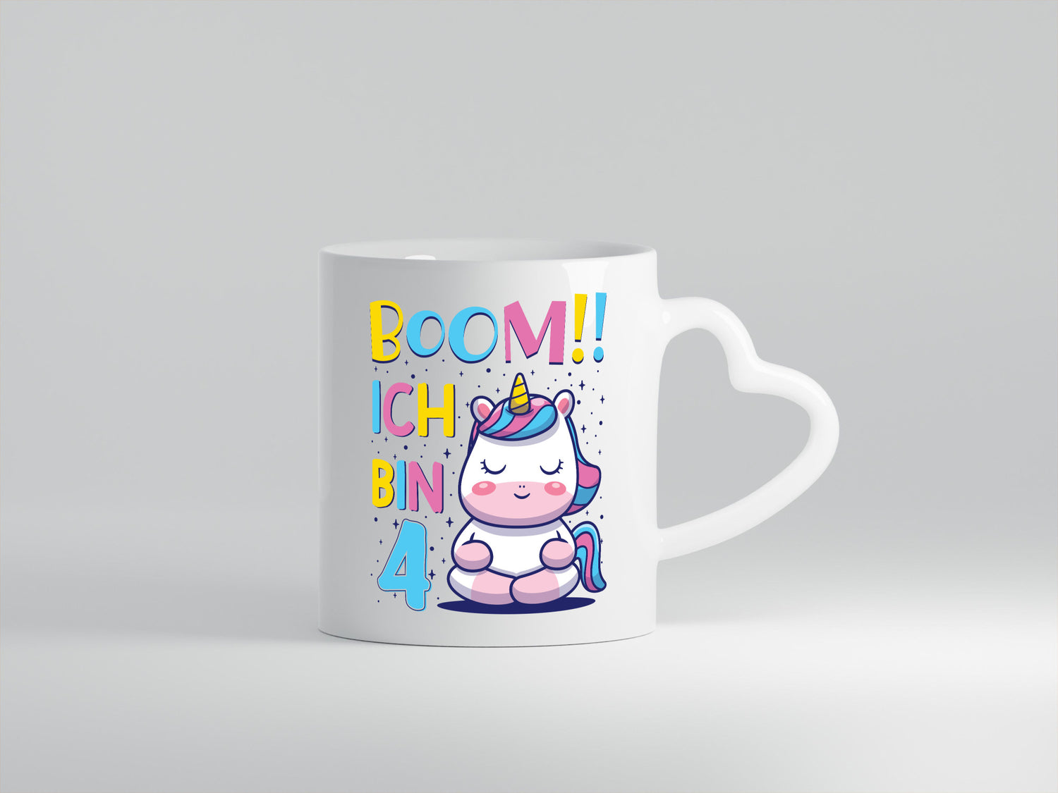 Boom!! Ich bin 4 | Einhorn Sterne Geschenkidee Humor Tasse