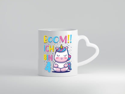 Boom!! Ich bin 4 | Einhorn Sterne Geschenkidee Humor Tasse