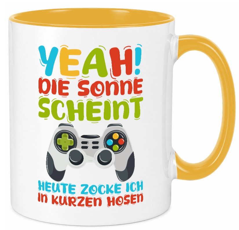 Sommer | in Kurze Hosen Zocken Zocker Gamer lustig Humor Geschenkidee Geschenk Tasse