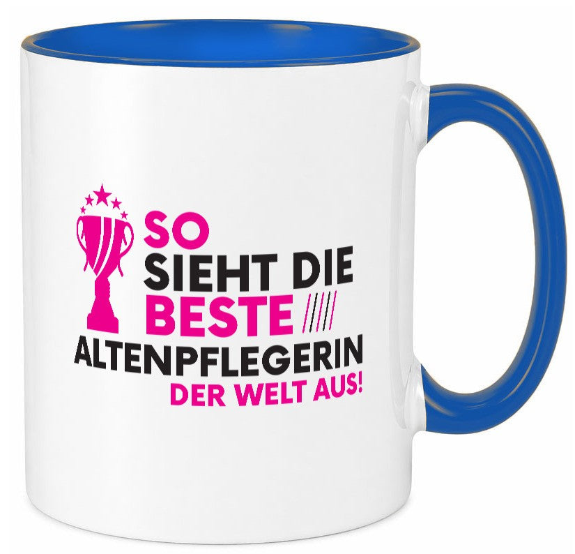 Die Weltbeste Altenpflegerin | Pflegepersonal Pflege lustig Humor Geschenkidee Tasse