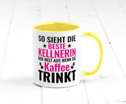 Kaffee trinkt: Kellnerin | Beruf kellnern Bedienung Humor Arbeit Kollegen Büro