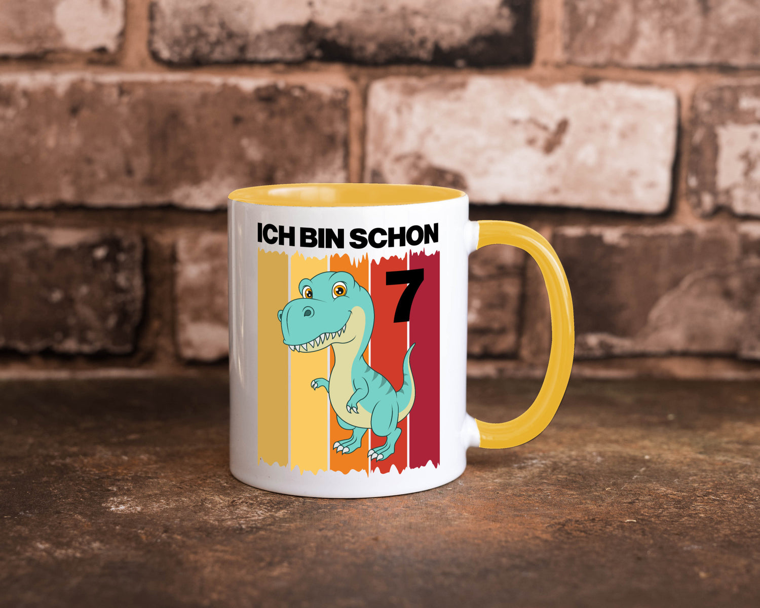 7. Geburtstag | 7 Jahre Dinosaurier lustiger Spruch Geschenk Geschenkidee Tasse