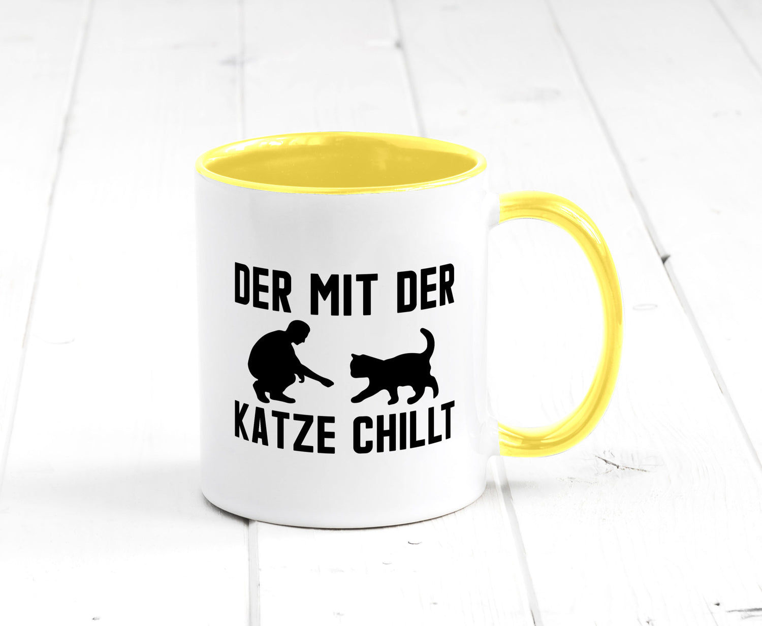 Mit der Katze | Chillen Katzenliebhaber Tierfreund lustiger Spruch Geschenk