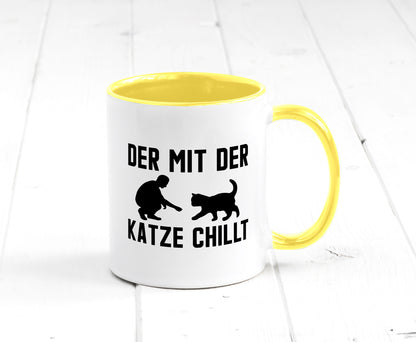 Mit der Katze | Chillen Katzenliebhaber Tierfreund lustiger Spruch Geschenk