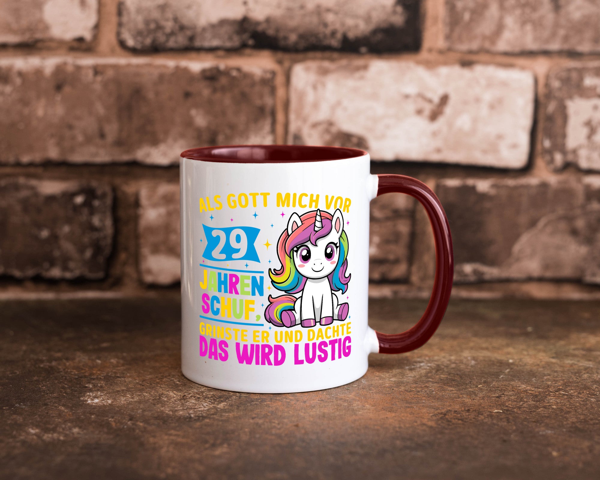 29. Geburtstag | Als Gott mich schuf 40 Jahre v2 Humor Geschenkidee Tasse