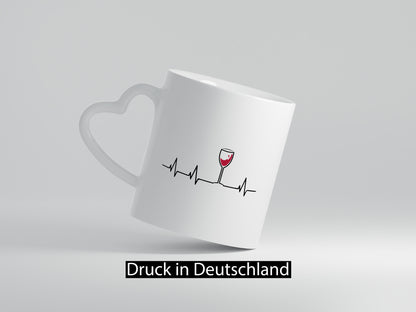 Wein Herzschlag | Rotwein Glas Trinker Winzer Humor Geschenkidee Tasse