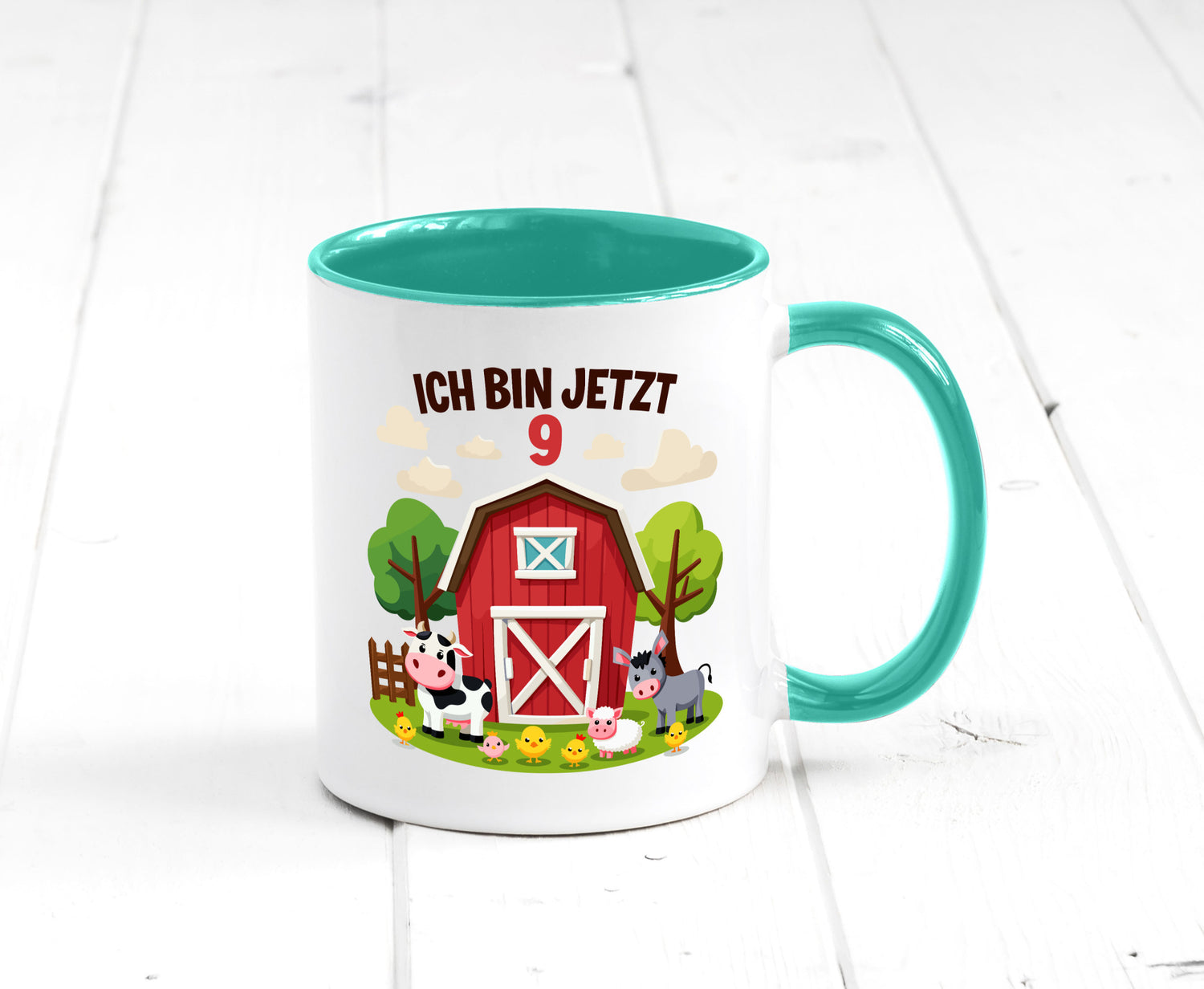 9. Geburtstag | 8 Jahre Bauernhof und Tiere Humor Geschenkidee Tasse