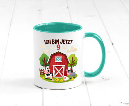 9. Geburtstag | 8 Jahre Bauernhof und Tiere Humor Geschenkidee Tasse