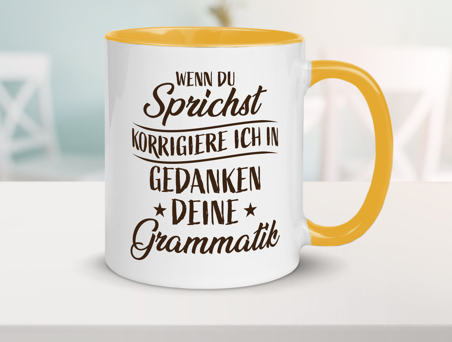 Grammatik korrigieren während du sprichst | Sterne lustig Humor Geschenkidee