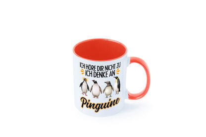 Ich denke an Pinguine Geschenkidee Humor Tasse