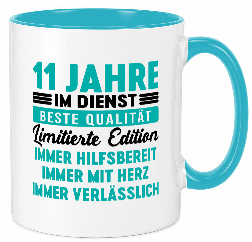11 Jahre im Dienst | Jubiläum Arbeit v5 lustig Kollegen Büro Geschenk Tasse