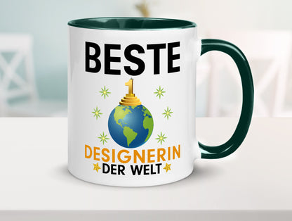 Welt Beste Designerin | Mode lustiger Spruch Geschenk Humor Geschenkidee Tasse