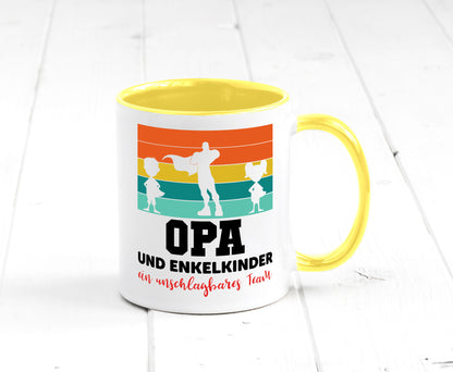 Opa und Enkelkinder ein unschlagbares Team Geschenkidee Familie Humor Tasse