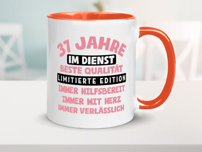 37 Jahre im Dienst | Jubiläum Arbeit v11 lustig Kollegen Büro Geschenk Tasse