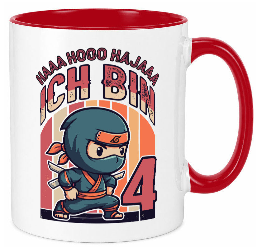 4. Geburtstag | Ninja Junge 4 Jahre lustiger Spruch Geschenk Geschenkidee Tasse