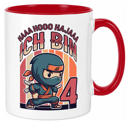 4. Geburtstag | Ninja Junge 4 Jahre lustiger Spruch Geschenk Geschenkidee Tasse