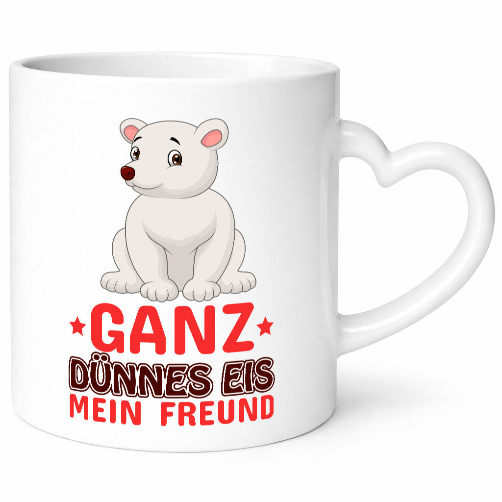 Ganz dünnes Eis | Spruch Tasse lustiger Eisbär Geschenk Humor Geschenkidee