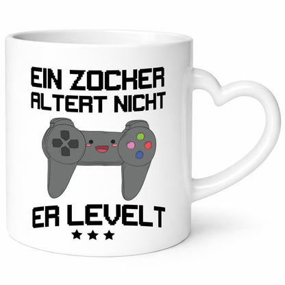 Ein Zocker altert nicht, er levelt Humor Geschenkidee Tasse