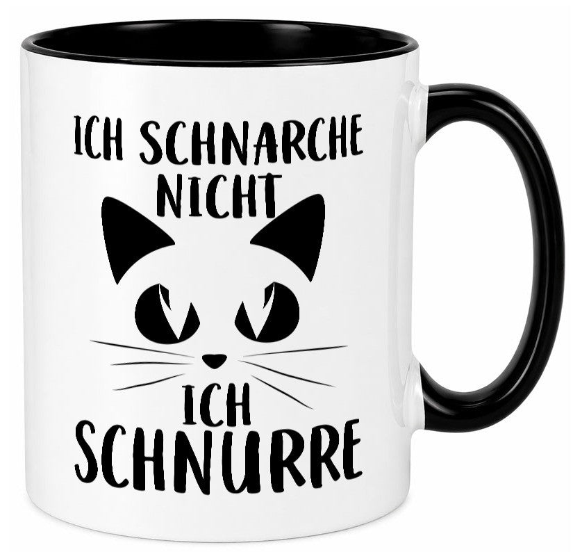 Nicht schnarchen, schnurren | Katze Schnurrhaare Augen Geschenkidee Tasse
