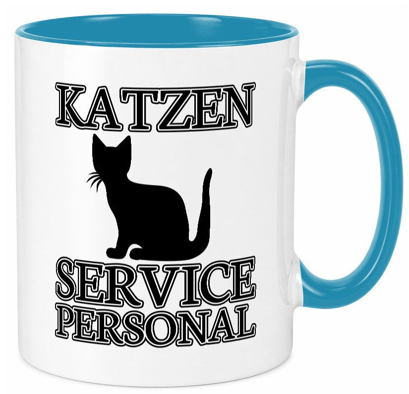 Katzen Service Personal | Katzenbesitzer Tasse Humor lustiger Spruch Geschenk