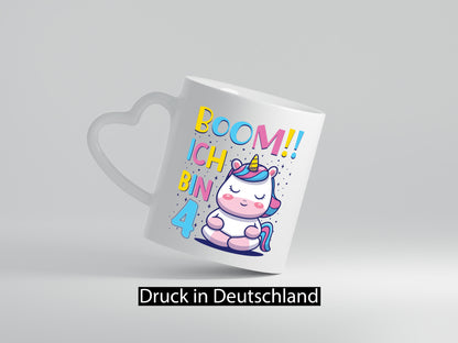 Boom!! Ich bin 4 | Einhorn Sterne Geschenkidee Humor Tasse