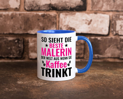 Kaffee trinkt: Malerin | Malerinnen lustiger Spruch Geschenk Humor Geschenkidee Tasse