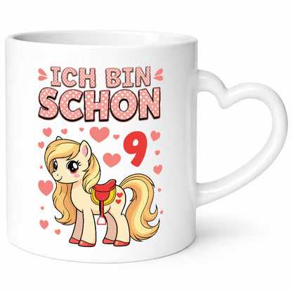 9. Geburtstag | 9 Jahre Mädchen Reiten Pony Geschenk Geschenkidee lustiger