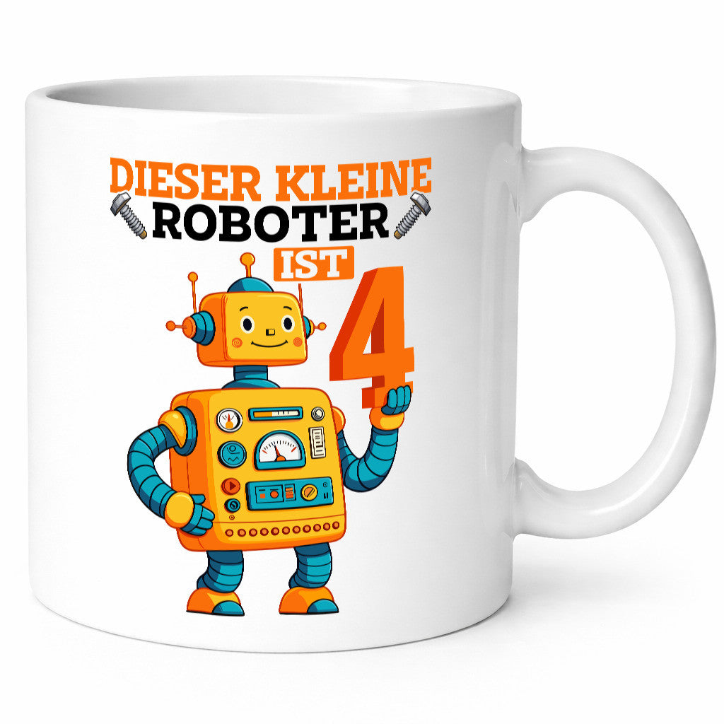 4. Geburtstag | 4 Jahre Roboter Junge Geschenkidee Humor Tasse