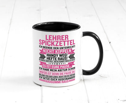 Lehrer Spickzettel | Beruf Tasse lustiger Spruch vl1 Geschenk Arbeit Kollegen