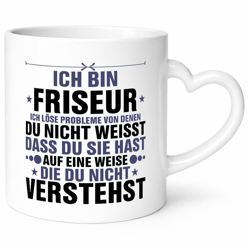 Löse Probleme: Friseur | Frisör Geschenkidee Humor Tasse