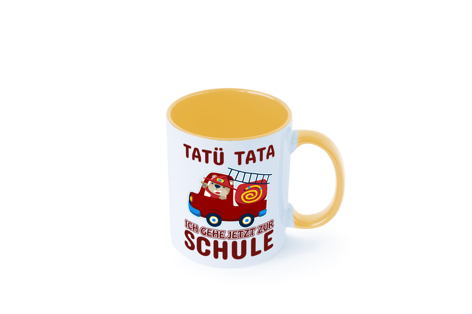 Bär in Feuerwehrauto | Tatü Tata Einschulung Tasse Humor Geschenkidee
