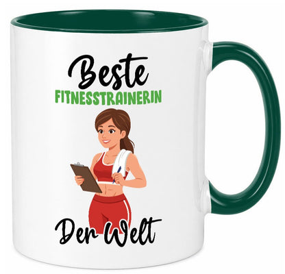 Beste Fitnesstrainerin | Trainerin Sport v2 lustiger Spruch Geschenk Humor Tasse