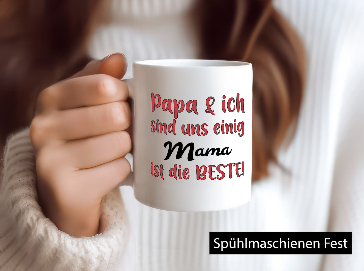 Papa &amp; ich sind uns einig | Mama ist die Beste Geschenkidee Familie Humor Tasse