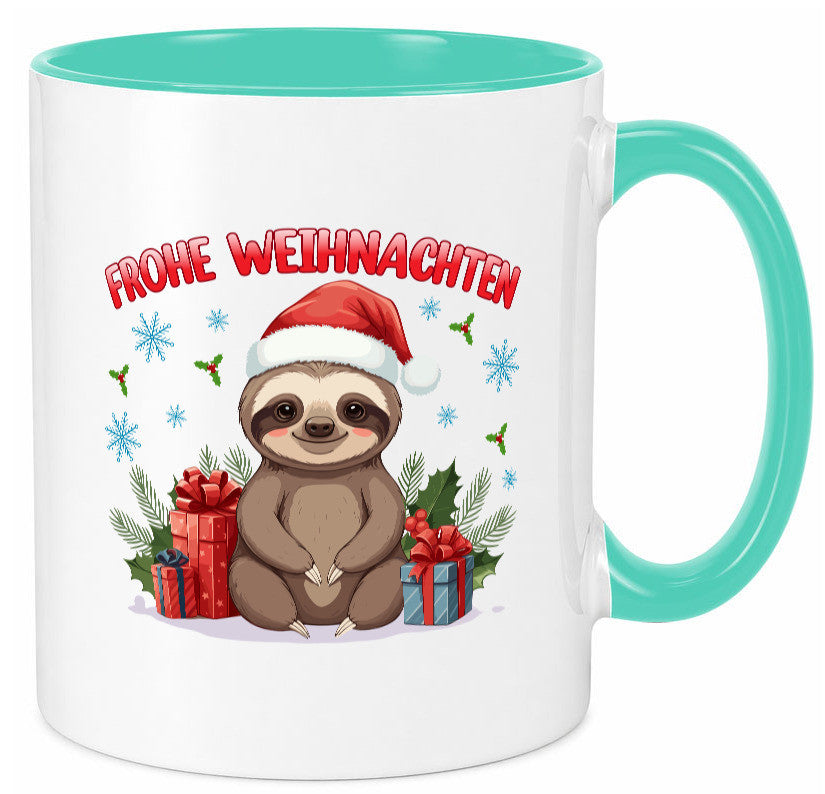 Frohe Weihnachten | Faultier Humor Tierliebhaber Geschenkidee Tasse