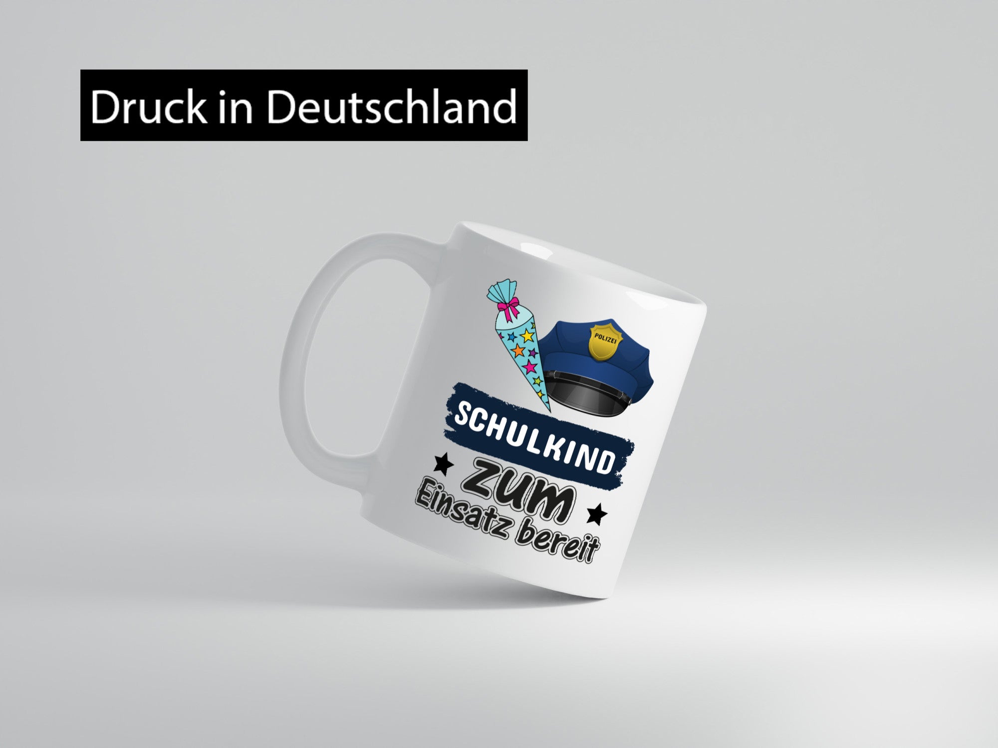 Schulkind bereit | Einschulung Tasse Polizei Jungs lustig Humor Geschenkidee
